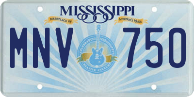 MS license plate MNV750