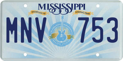 MS license plate MNV753