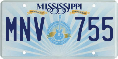 MS license plate MNV755