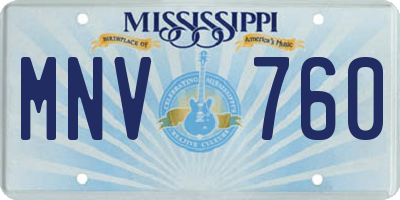 MS license plate MNV760