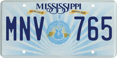 MS license plate MNV765