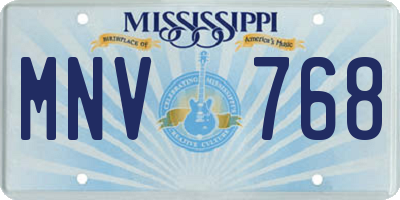 MS license plate MNV768