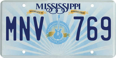 MS license plate MNV769