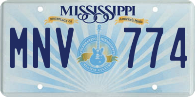 MS license plate MNV774
