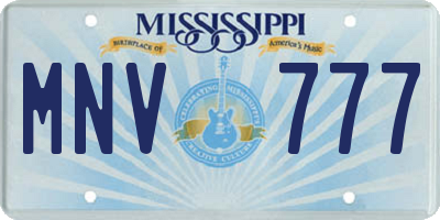 MS license plate MNV777