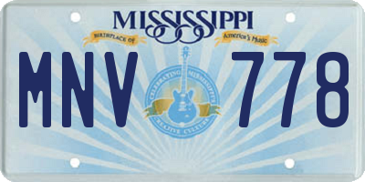 MS license plate MNV778