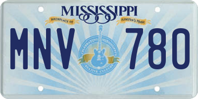 MS license plate MNV780