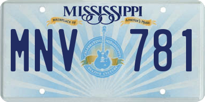 MS license plate MNV781