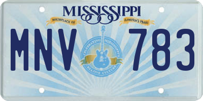 MS license plate MNV783