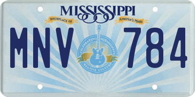 MS license plate MNV784