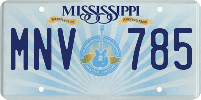 MS license plate MNV785