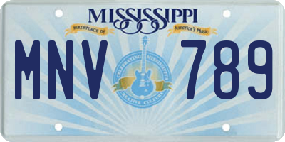 MS license plate MNV789
