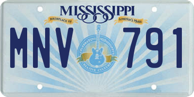 MS license plate MNV791