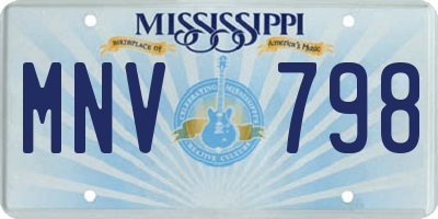 MS license plate MNV798