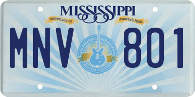 MS license plate MNV801