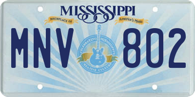 MS license plate MNV802