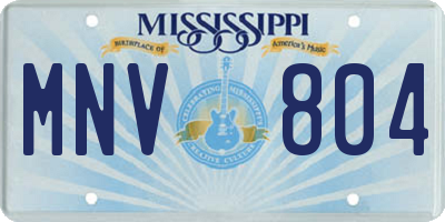 MS license plate MNV804