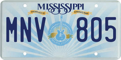 MS license plate MNV805