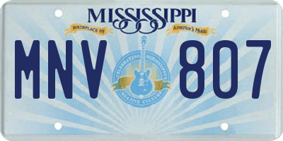 MS license plate MNV807