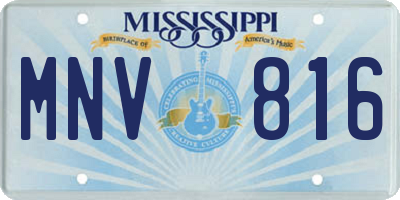 MS license plate MNV816