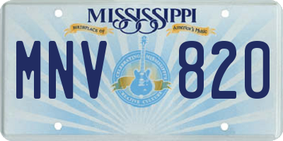 MS license plate MNV820
