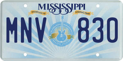 MS license plate MNV830
