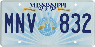 MS license plate MNV832
