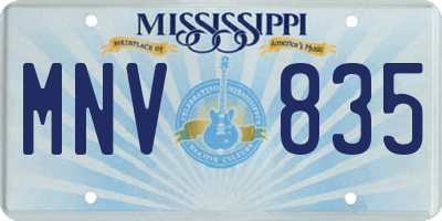 MS license plate MNV835