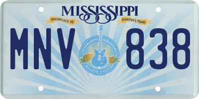 MS license plate MNV838