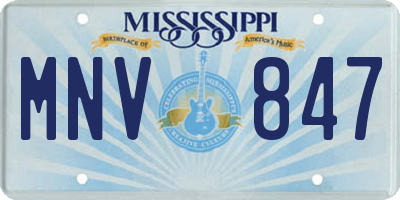 MS license plate MNV847