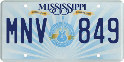 MS license plate MNV849