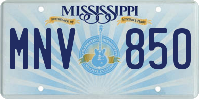MS license plate MNV850