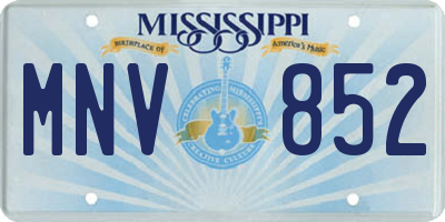 MS license plate MNV852