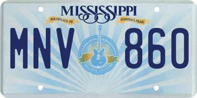 MS license plate MNV860