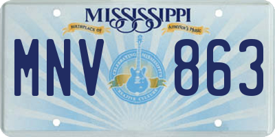 MS license plate MNV863