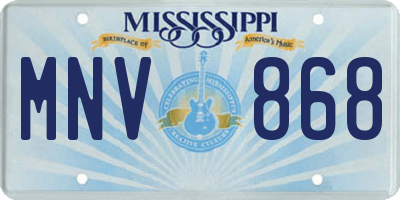 MS license plate MNV868