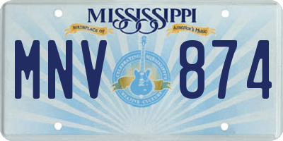 MS license plate MNV874
