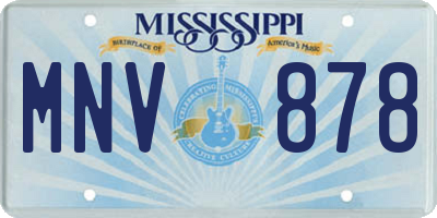 MS license plate MNV878