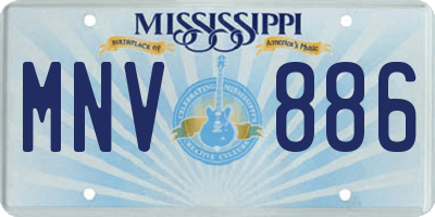 MS license plate MNV886
