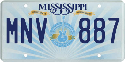 MS license plate MNV887