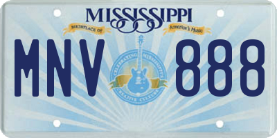 MS license plate MNV888