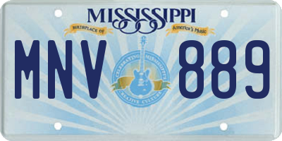 MS license plate MNV889