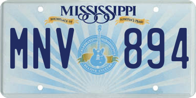 MS license plate MNV894