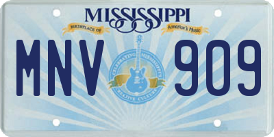 MS license plate MNV909