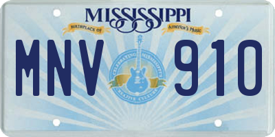 MS license plate MNV910