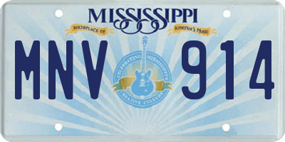 MS license plate MNV914