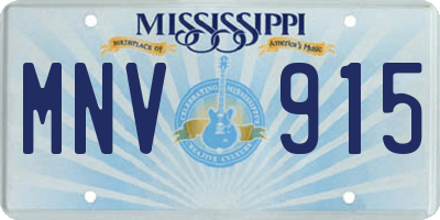 MS license plate MNV915