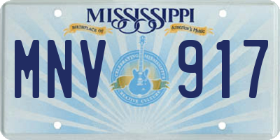 MS license plate MNV917
