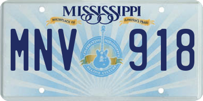 MS license plate MNV918
