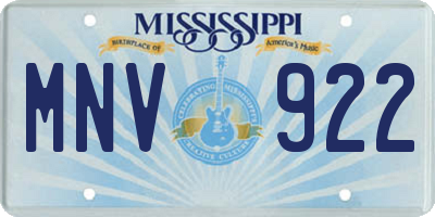 MS license plate MNV922